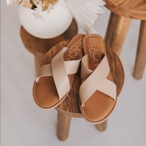 Flat slide on sandal